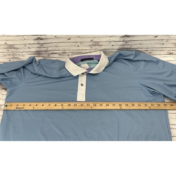 Greyson Polo Shirt Men XL White Micro Geometric Diamond Lattice Performance Golf - Picture 5 of 8